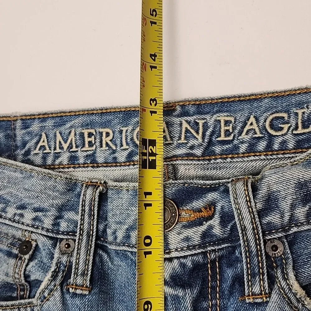 American Eagle Jeans Relaxed Men Sz 31 x 32 Cotton Light Wash Distressed Pants